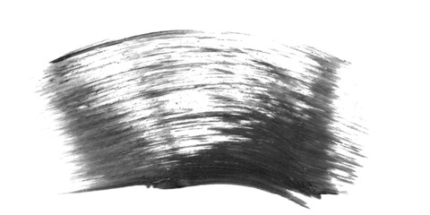 Black watercolor brush curve stroke isolated