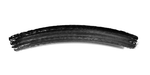 Black watercolor brush curve stroke isolated