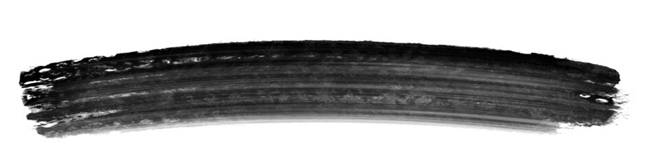Black watercolor brush curve stroke isolated