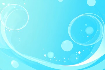 Abstract Light Blue Background, Wavy Design, Bubbles and Sparkles