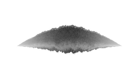 Black watercolor brush curve stroke isolated