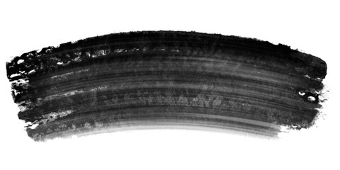 Fototapeta premium Black watercolor brush curve stroke isolated