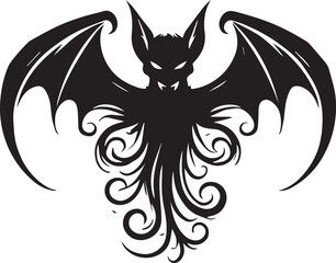 Bat vector black silhouette