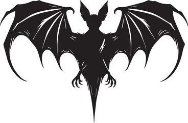 Bat vector black silhouette