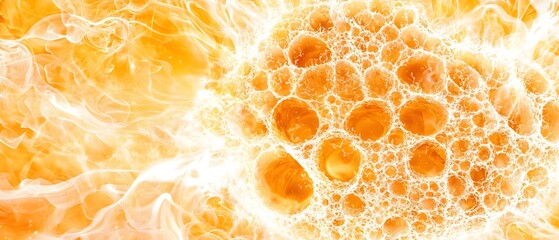 A yellow blob with a lot of holes in it