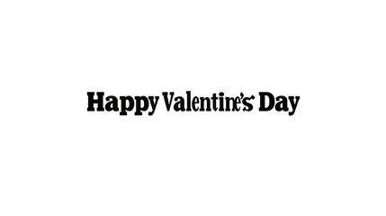 a Happy Valentine's Day in black text isolated on a transparent background 