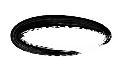 Black watercolor brush Circle stroke isolated