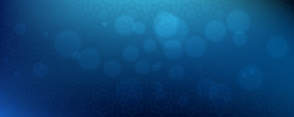 light bokeh blue islamic background vector illustration