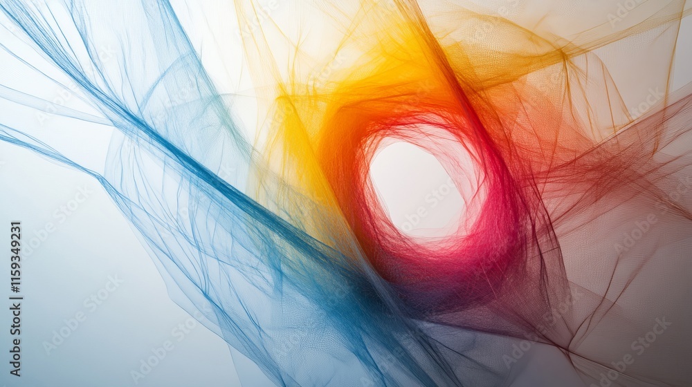 Aufkleber abstract digital art with flowing lines in vibrant colors creating a mesmerizing swirl effect, conve