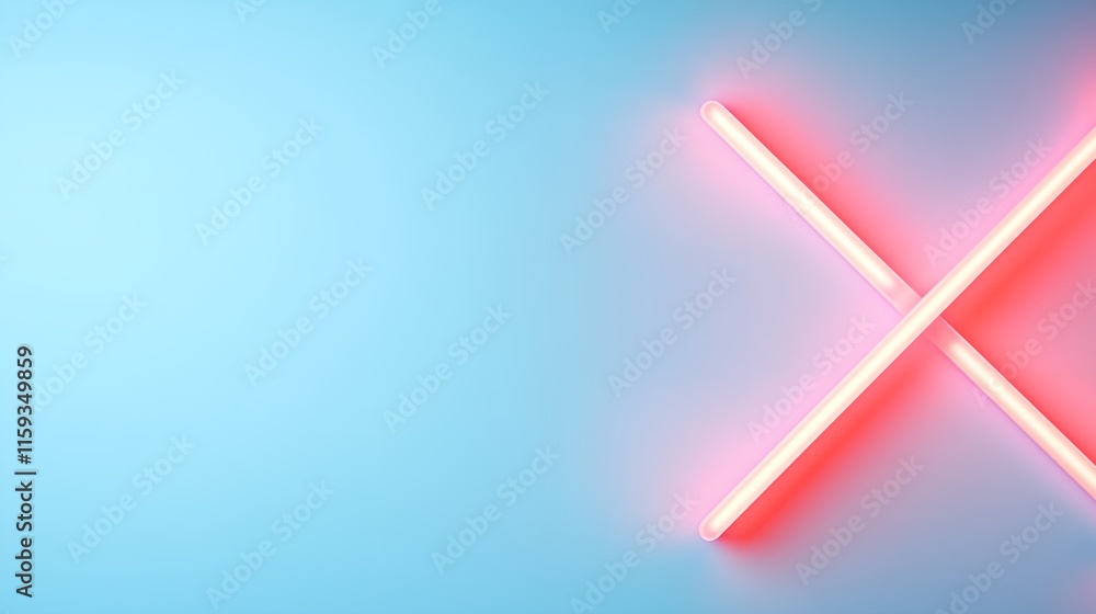 Canvas Prints blue background with two red x's