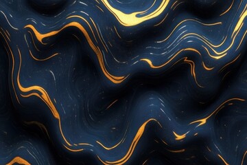 Quantum recursion texture with loops and iterations, futuristic style, sapphire and gold on black, computational digital art background