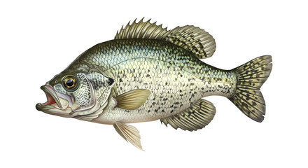 Fototapeta premium Crappie, Fish, Swimming Water Animal, Swim Nature Wildlife Image, Isolated Transparent PNG
