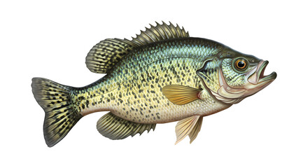 Crappie, Fish, Swimming Water Animal, Swim Nature Wildlife Image, Isolated Transparent PNG