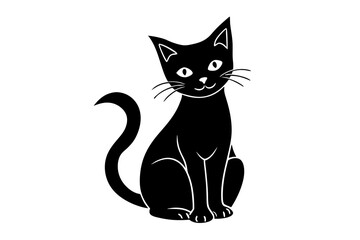 Halloween Cat on White Background Spooky Pet Graphic