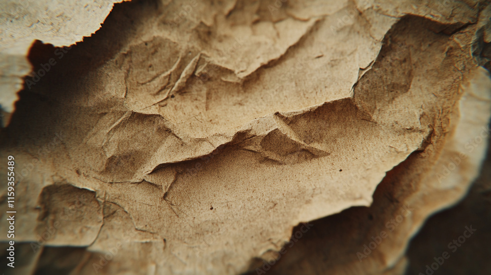 Poster close-up of crumpled paper texture showcasing unique patterns and subtle details