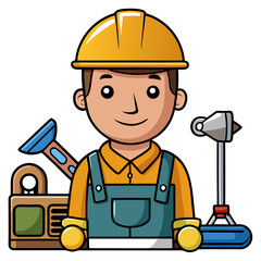 builder with a wrench