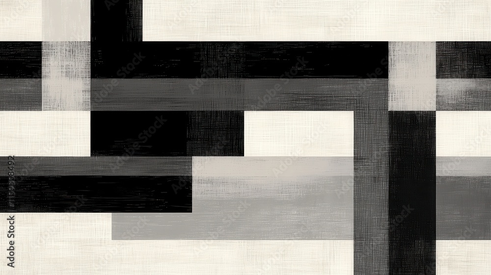 Aufkleber abstract black and white geometric pattern with textures and lines for creative design projects