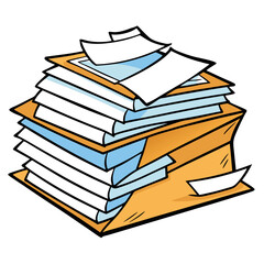 stack of paper isolated