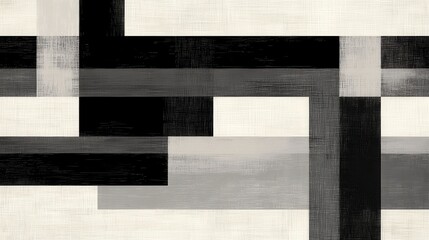 Abstract Black and White Geometric Pattern with Textures and Lines for Creative Design Projects