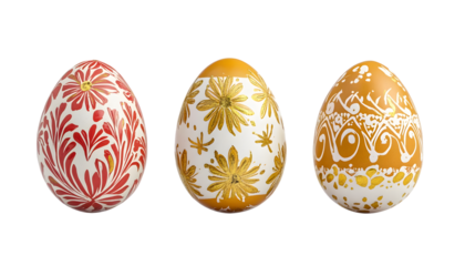 decorated easter eggs isolated