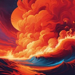 fire and water illustration