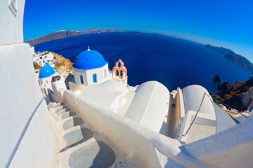 Panoramic view of Santorini island, Cyclades, Greece