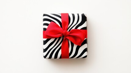 Fototapeta premium Modern Gift Wrapped in Black and White Design