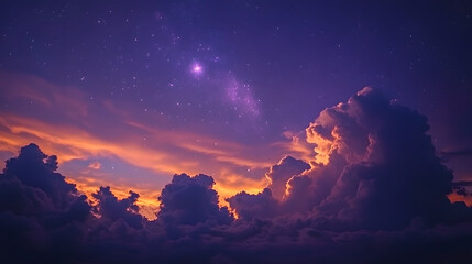 Naklejka premium Purple sky with beautiful for wallpapers