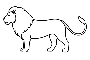 Majestic Lion Illustration on White Background