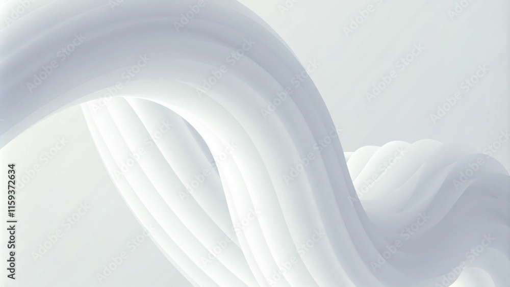 Poster white and grey fluid wave. duotone geometric compositions with gradient 3d flow shape. innovation mo