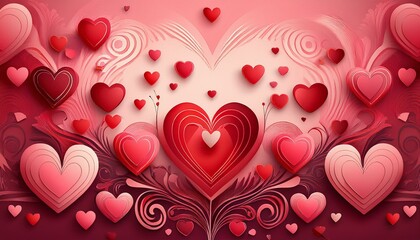 Valentine’s Day-themed wallpaper featuring heart-shaped patterns, soft gradients, and romantic symbols like cupid arrows or intertwined hearts.