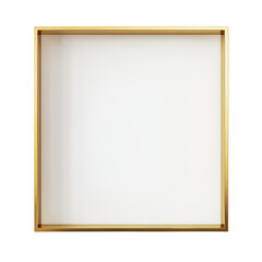 Empty square frame with a golden border on a white background