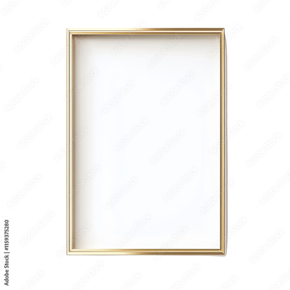 Poster empty frame mockup for artwork display over white background
