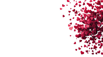 a Happy Valentine's Day, red heart made of small hearts on commercial web poster banner isolated on a transparent background