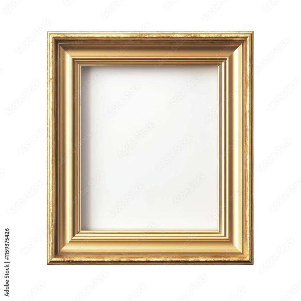 Poster empty decorative frame with elegant gold design for artwork display