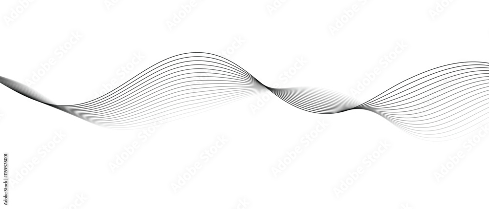 Aufkleber abstract simple black white blend wave line design can be used background.