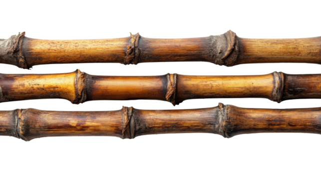 old bamboo isolated on white background