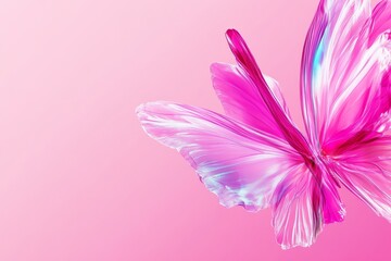 Pink Butterfly Wallpaper - A vibrant pink butterfly on a soft pink background symbolizes beauty, transformation, grace, freedom, and hope.