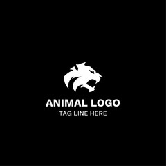 a minimalist illustration of a fierce white lion