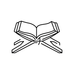 Quran Islamic Holy Book color icon. Muslim religion.