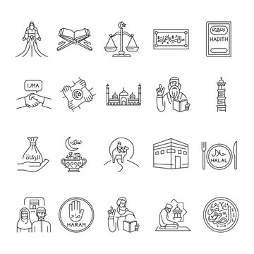 Muslim religion color icon.