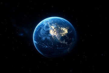 Fototapeta premium Nighttime Earth North America from Space