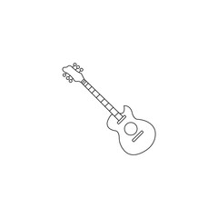 Electric guitar icon. Outline electric guitar vector icon for web design covered in white background