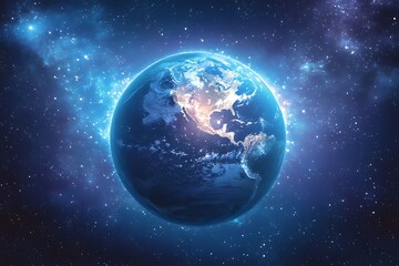 Obraz premium Earth from Space North America Illuminated