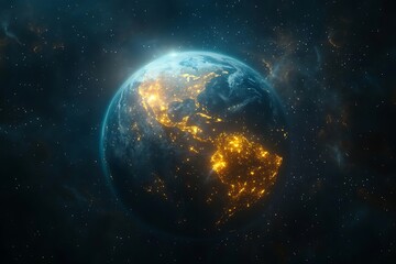 Fototapeta premium Americas Night Lights from Space