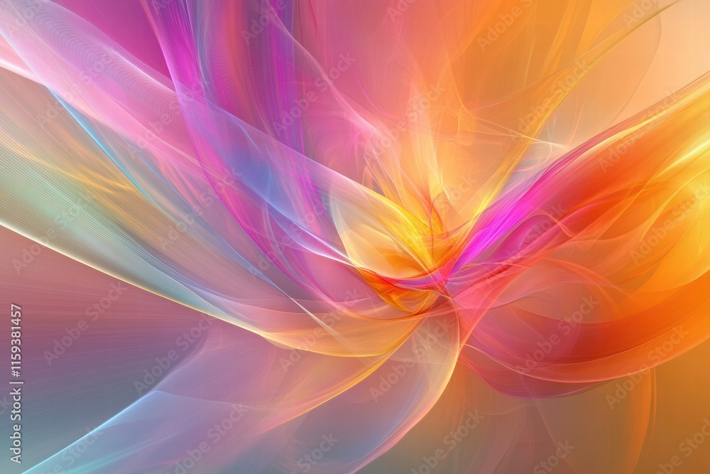 Poster vibrant explosion of abstract colors with space for text and visuals in dynamic patterns and hues. g