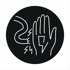 Fototapeta premium Electric shocks line color icon. Household injuries sign for web page