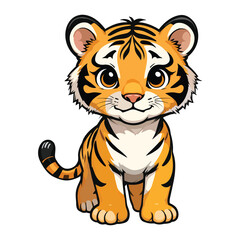 Playful Tiger Cub Vector Art for Children’s Books and Creative Artwork