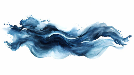 Abstract watercolor brush strokes resembling ocean waves, providing a tranquil and fluid appearance. Seabreeze. Illustration
