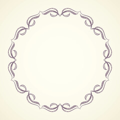 Old cute romantic book ribbon bow swirly tag swoosh element isolated on white paper card backdrop. Freehand black ink pen outline drawn curly corner sketchy in artistic rustic curlicue scrawl style